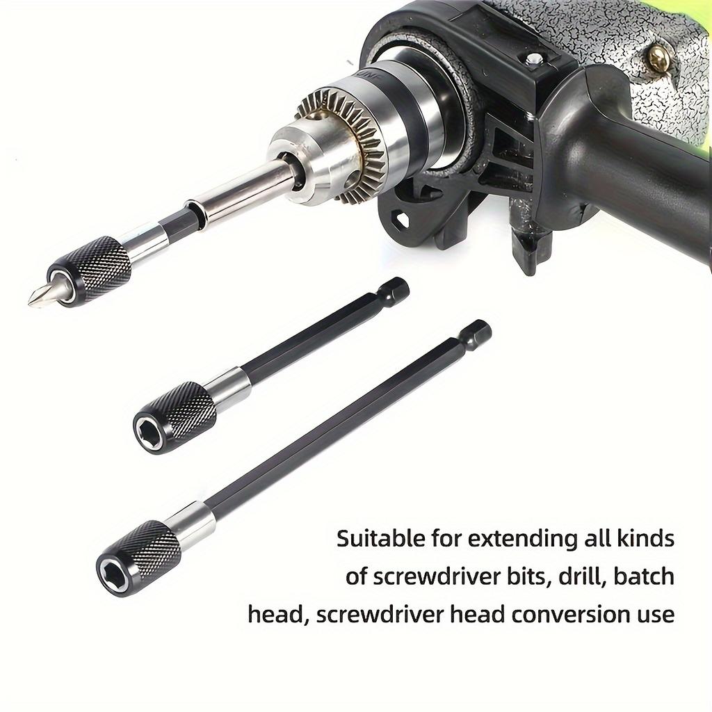 3-Piece Hexagonal Shank Bit Extension Set, 1/4 Inch Quick Release Self-Locking, Durable Metal - Ideal for Home DIY Projects