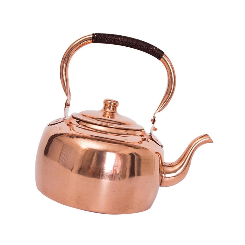 Retro Handmade Copper Tea Kettle 3L Capacity Gas Stove Induction Hob Compatible Compact Camping Kitchen Essential