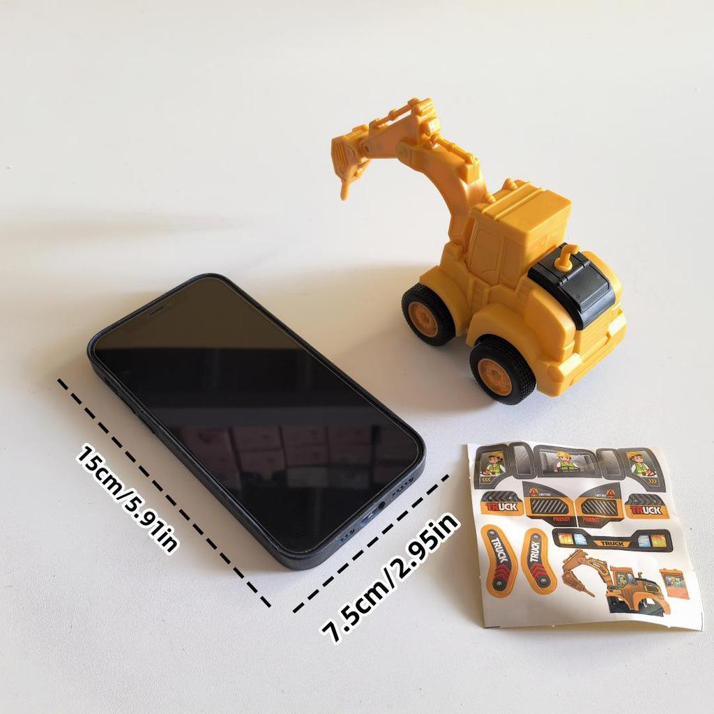 Cross-Border Children's Press-Type Engineering Vehicle Toy Excavator