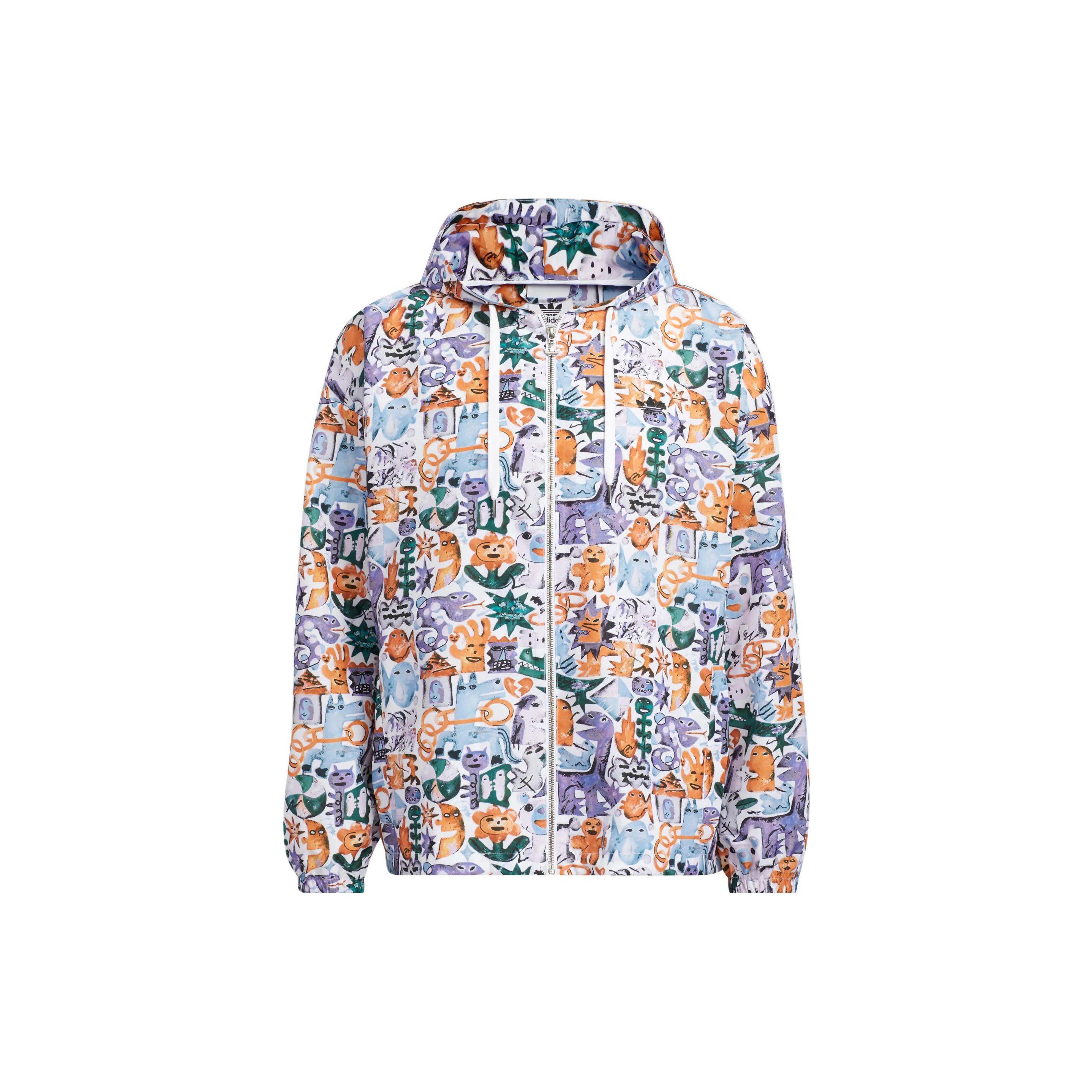 adidas Originals Knit COL AOP Jackets White Orange Purple Unisex HR6438 M