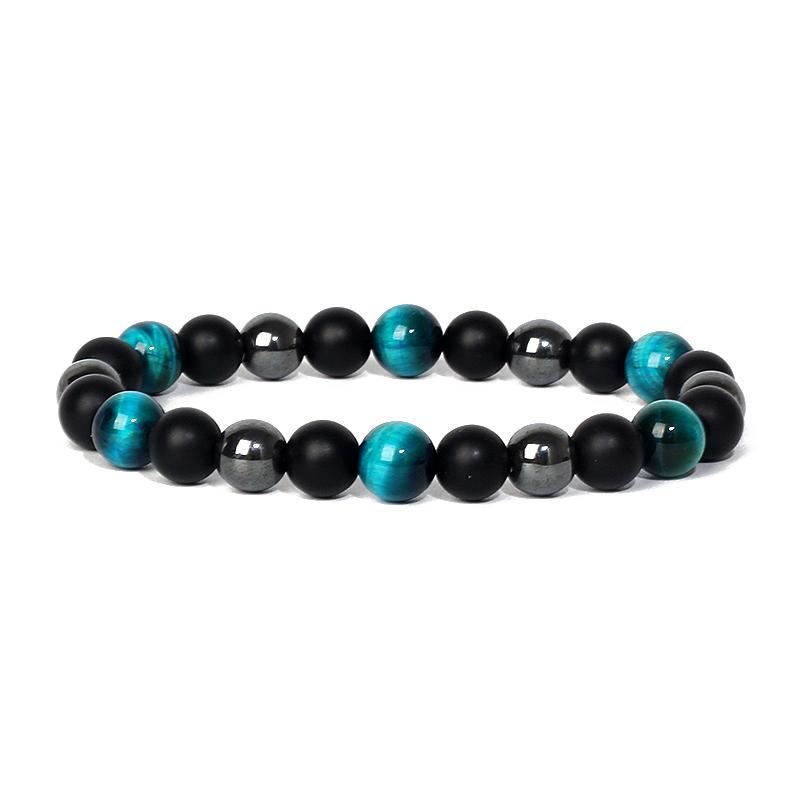 Facted Obsidian Hematite Tiger Eye Bracelets for Magnetic Health Protection Soul Jewelry Nature Stone Beads Bracelet Men Pulsera