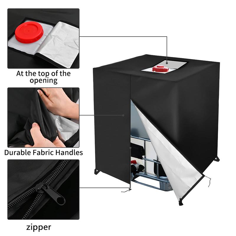 JJ-1000L Waterproof Dustproof Tank Cover Rainwater Tank Oxford Cloth UV Protection Cover Garden Water Tank Cover