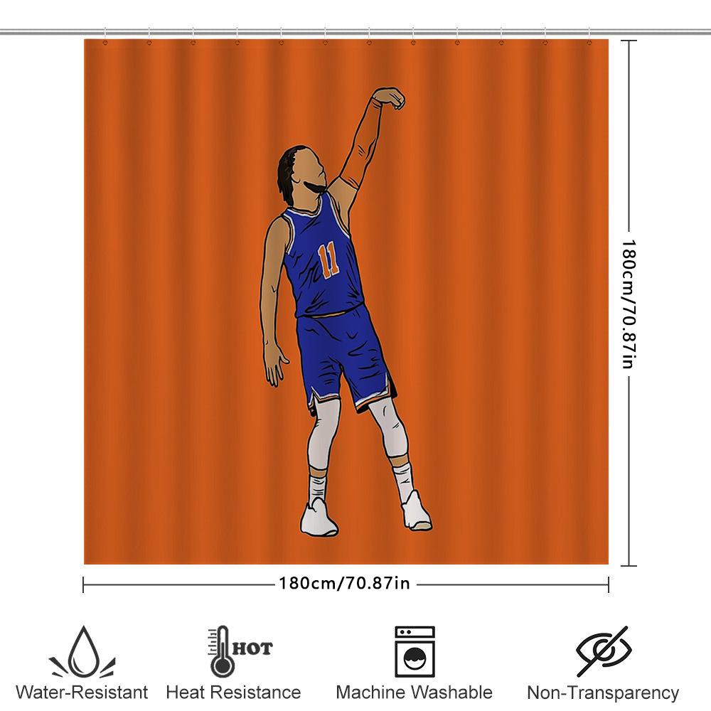 Basketball Shower Curtain Sports Theme Decor Modern Abstract Art Bath Curtain Gift For Gym Lover Man Cave Decoratio