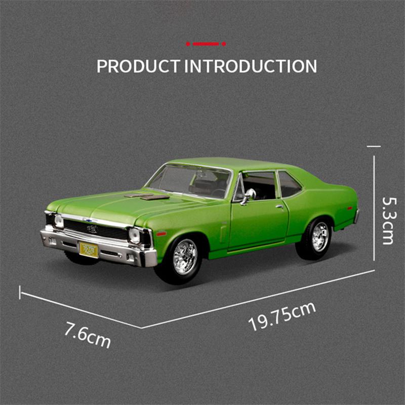 Maisto 1:24 1970 Chevrolet Nova SS Alloy Classic Sports Car Model Diecast Metal Retro Track Racing Vehicles Car Model Kids Gifts
