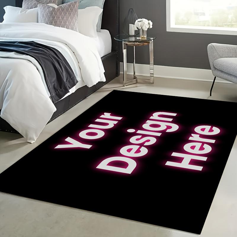 Personalized Flannel Area Rug Non Slip Washable Mat For Living Room Bedroom Entryway Home Decor Gift