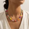 Resin Fish Charms Pendant Scallops Beaded Necklace Jewelry Colorful Fish Necklace  Women