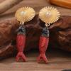 Stylish Rhinestone Starfish Shell Stud Earrings - Colorful Beach Design