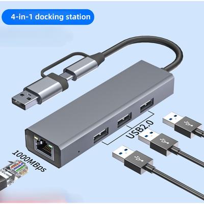 Hub USB adaptateur Dock Ethernet Gigabit Type C pour Ordinateur Portable, Téléphone, Tablette avec Transfert de Données Rapide et Connexion Stable