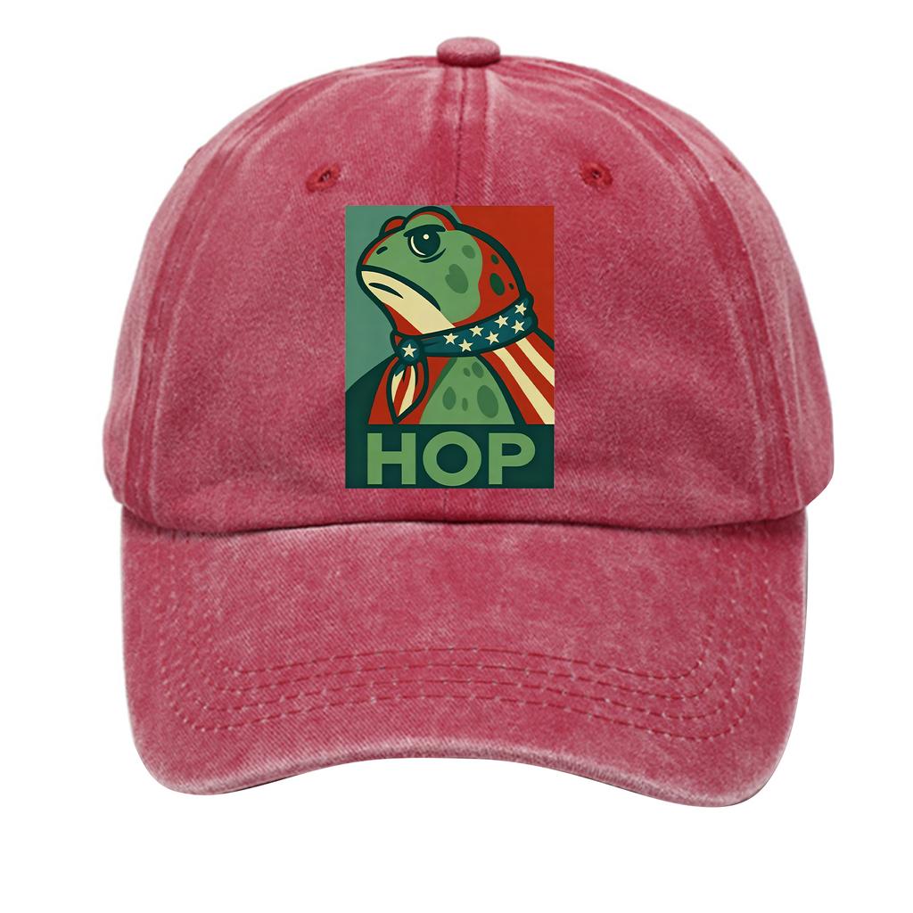 Men's Washed Cotton Baseball Cap With Printed Distressed Soft Top Denim Hat, Vintage Hat