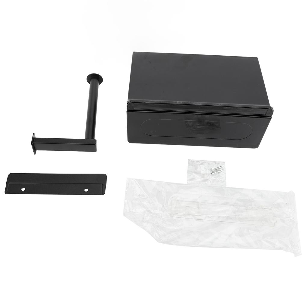 Toilet Paper Holder with Phone Shelf Versatile Water Resistant Wall Mounted Wipes Dispenser Roll