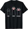 Introvert Cat Animal Rescue Pet Lover Apparel Rock Paper Scissors Hand Game Cute Paw Funny Cat T-Shirt