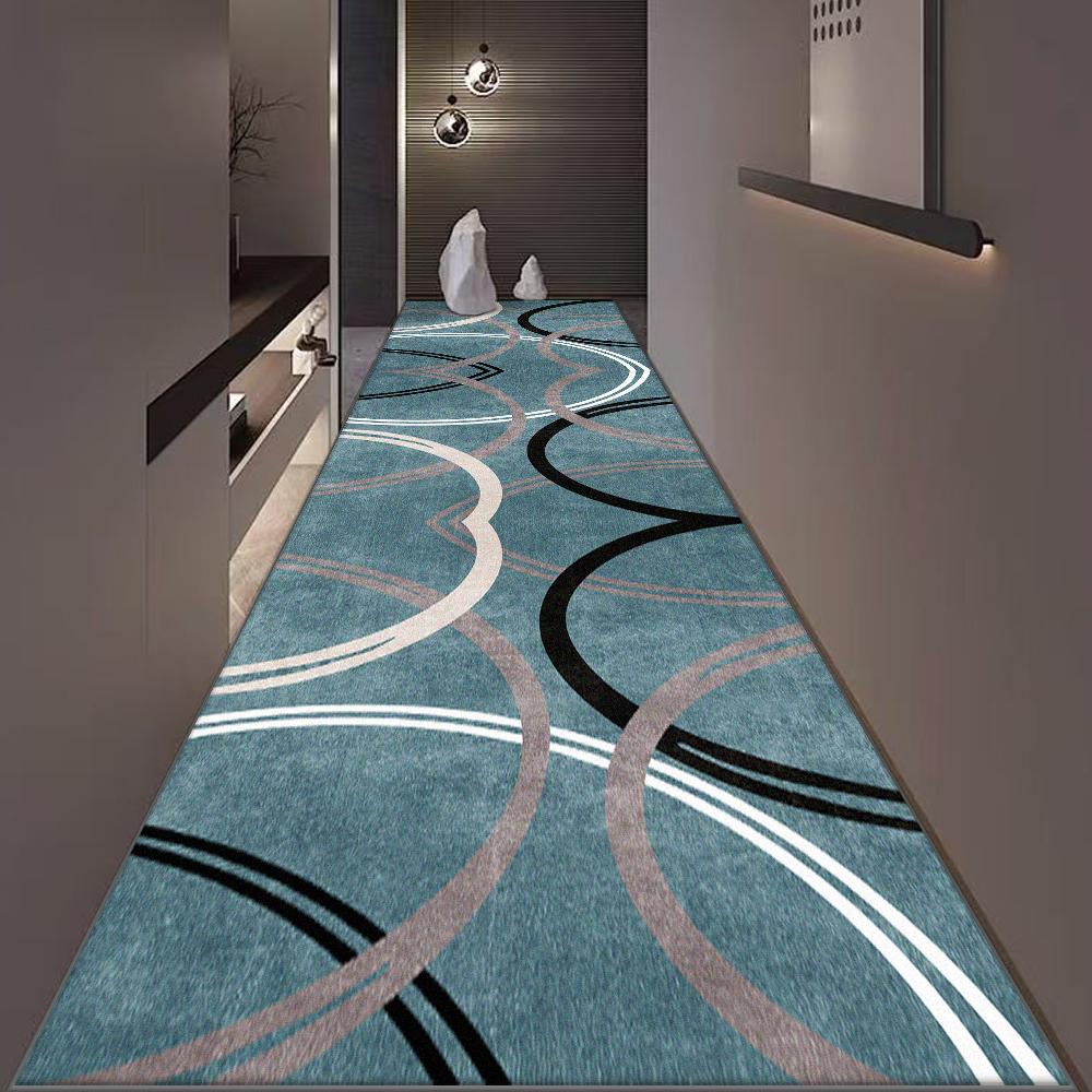 

Modern Style Hallway Carpet Nordic Lint-free Stairs Decoration Long Rug Customizable Hotel Hall Corridor Non-slip Mat Easy Clean 60x200cm