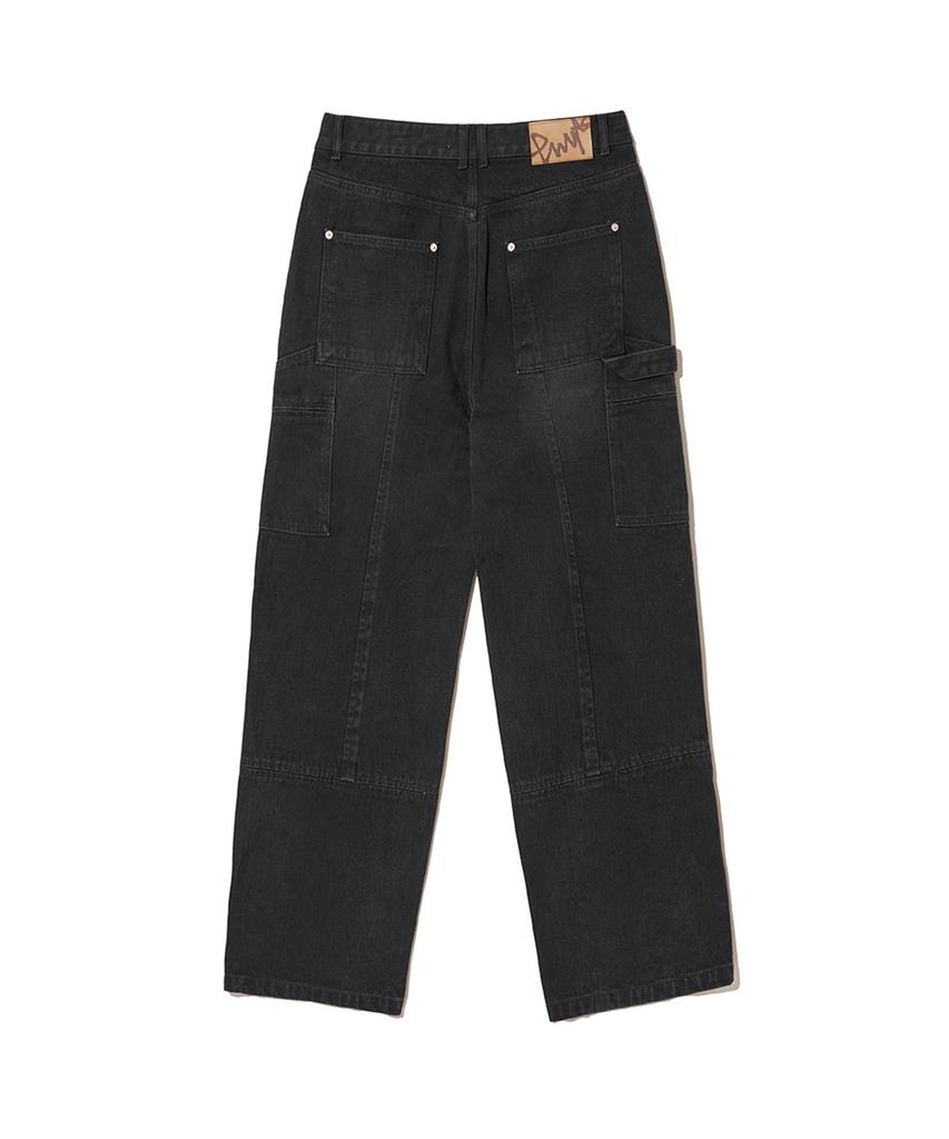 PHYSICAL DEPARTMENT Carpenter Zipper Cargo Denim Pants_Black