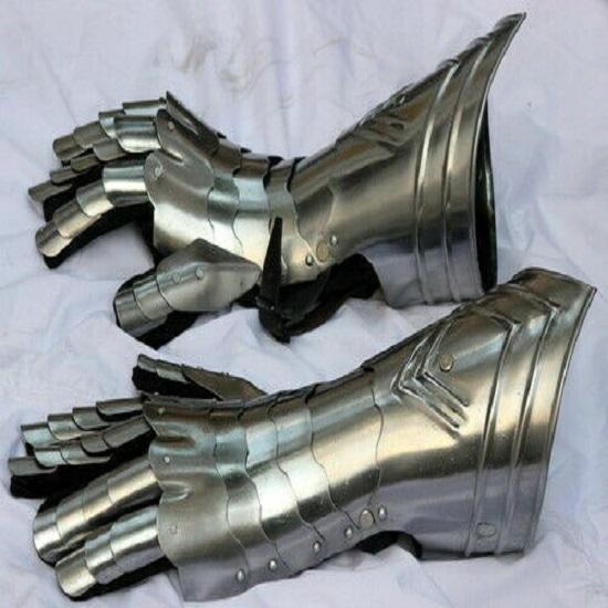 Средневековые рыцарские рукавицы Функциональные доспехи Перчатки для взрослых Кожаные стальные