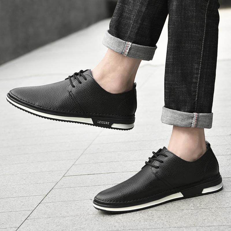 Handgefertigte Freizeitschuhe aus echtem Leder zum Schnüren für Herren, Outdoor-Oxfordschuhe zum Joggen, hochwertige Herren-Skateschuhe, atmungsaktive flache Schuhe