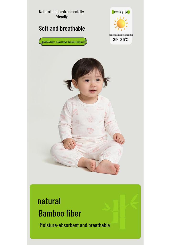 Bamboo Fiber Long-Sleeve Summer T-Shirt for Boys and Girls