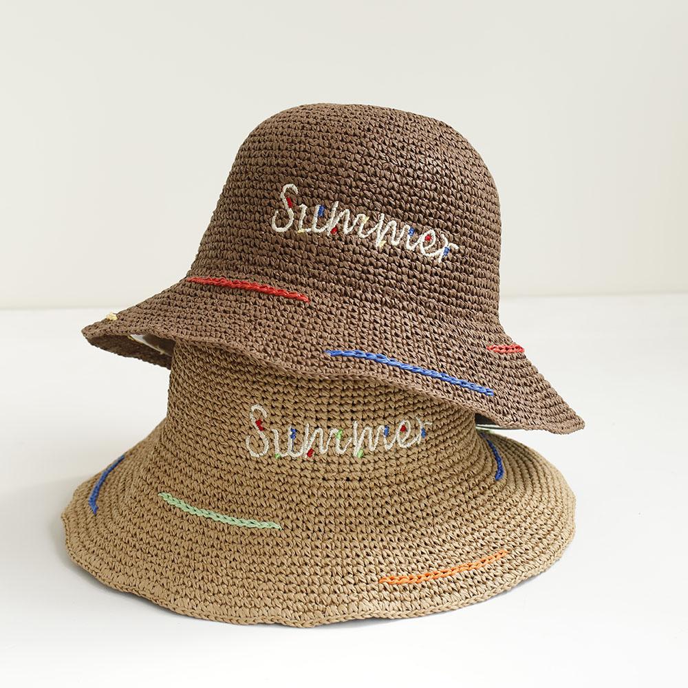 My Extreme Outdoor Activities Women's 2026 New Handmade High Quality Colorful Stripes Sun Hat Floppy Summer Hats For Beach Panama Straw Dome Bucket Hat 56-58Cm