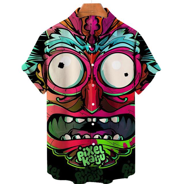 Summer Skull 3d Hawaiian Shirt for Man Oversized Casual Men's Shirts Streetwear Beach Male Tops Short Sleeve Blouse Trendy Tees