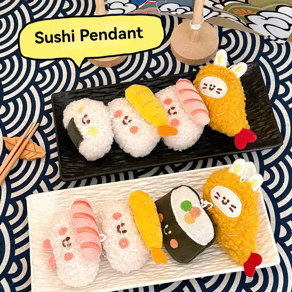 1/6/12 Pcs Cute Food Doll Pendant Plush Sushi Food Play Pendant Backpack Keychain Pendant