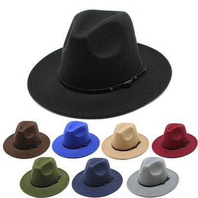 Retro Ladies Jazz Hat, British Versatile Simple Wool Hat Jazz Hat