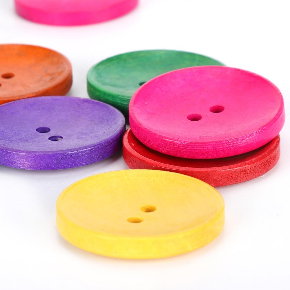 150pcs Multicolor Wooden Buttons 2 Holes DIY Craft Supplies Large Buttons Sewing Buttons DIY Craft