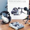 Behringer PODCASTUDIO 2 Mixer-Bundle-Set mit Kopfhörer-Mikrofon USB-Anschluss zum direkten Anschluss an Computer für LIVE-Streaming-Programm