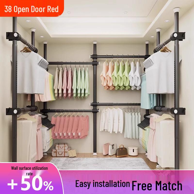 Extra Thick Walk-in Closet Floor-to-Ceiling Clothes Rack