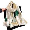Spring and Summer Thin Silk Scarf High-end Printed Long Scarf New Satin Travel Sunscreen Scarf National Style Cloak