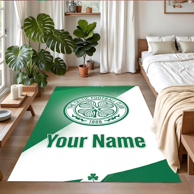 Crystal Velvet Rug Custom Name Text, Soft Non Slip Floor Mat Home DecorCeltic FC