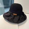 Korean-Style Women's Wide Brim Sun Hat with Bow and Face Mask - Versatile Outdoor UV Protection Hat for Adults