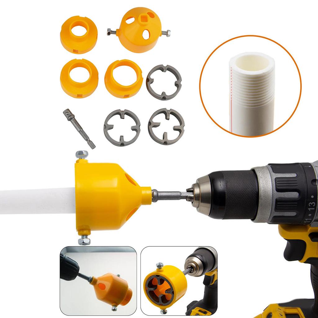 8dílná sada na závitování vodních trubek Výrobník závitů převádí vrták na univerzální nástroj na závitování trubek pro různé velikosti