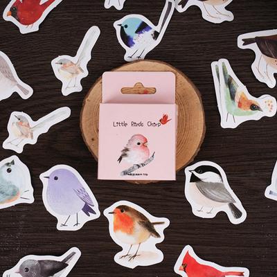 46Pcs/Box Box Stickers Kawaii Little Bird Chirp Cartoon Cute Animal Hand Account DIY Material Stickers Student Stationery