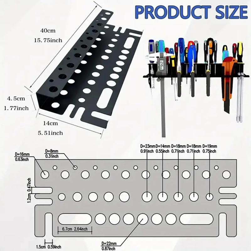 A96I-Screw Driver Holders Organizers Metal Wrench Holders Organizers Screwdriver Rack Plier Organizer Practical Tool Storage