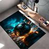 Black Soccer Ball Shining In Colorful Background Suitable for Use As an Anti-slip Game Mat for Living Room and Bedroom Sofas