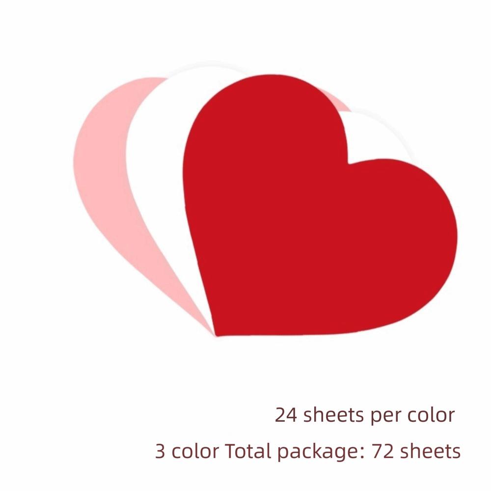 

LOVE Heart Shape Blessing Birthday Gift Card 3 Color 72pcs Wedding Invitations Greeting Cards Handwritten Thank You Cards