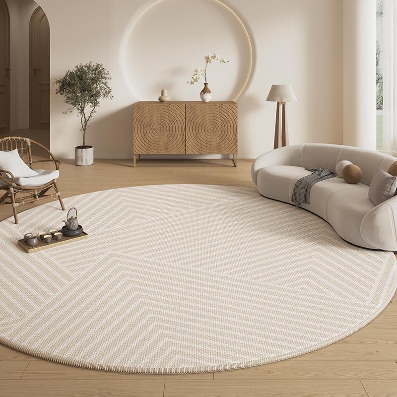 

Cream Style Living Room Decoration Round Carpet Thicked Plush Rugs for Bedroom Fluffy Soft Lounge Floor Mat Non-slip Bedside Rug 80x80CM