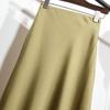 Women's High-Waisted Satin Midi Pencil Skirt, Slim-Fit Fishtail Design, 2025 Spring/Summer Collection