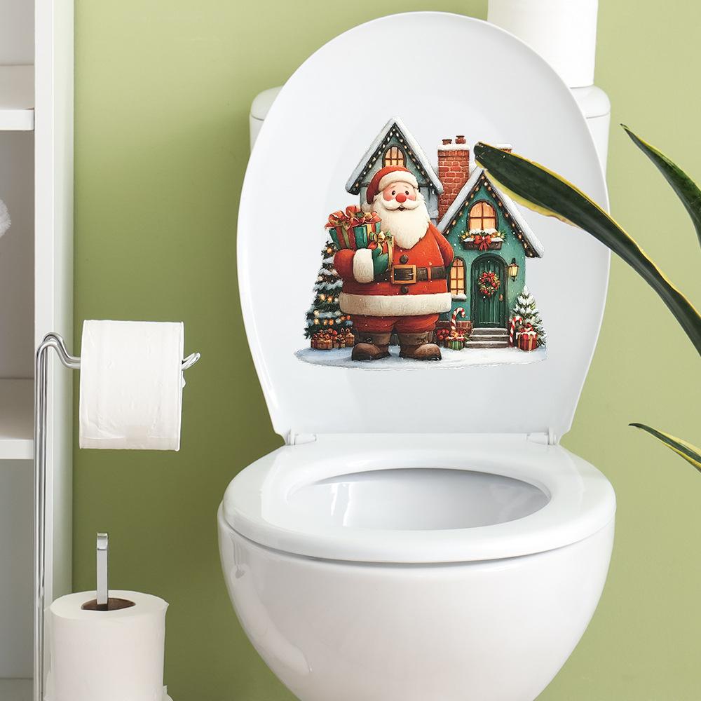 Cartoon Weihnachtsmann Geschenke für Häuser Schlafzimmer Wohnzimmer Verschönerung und Dekoration Wandaufkleber