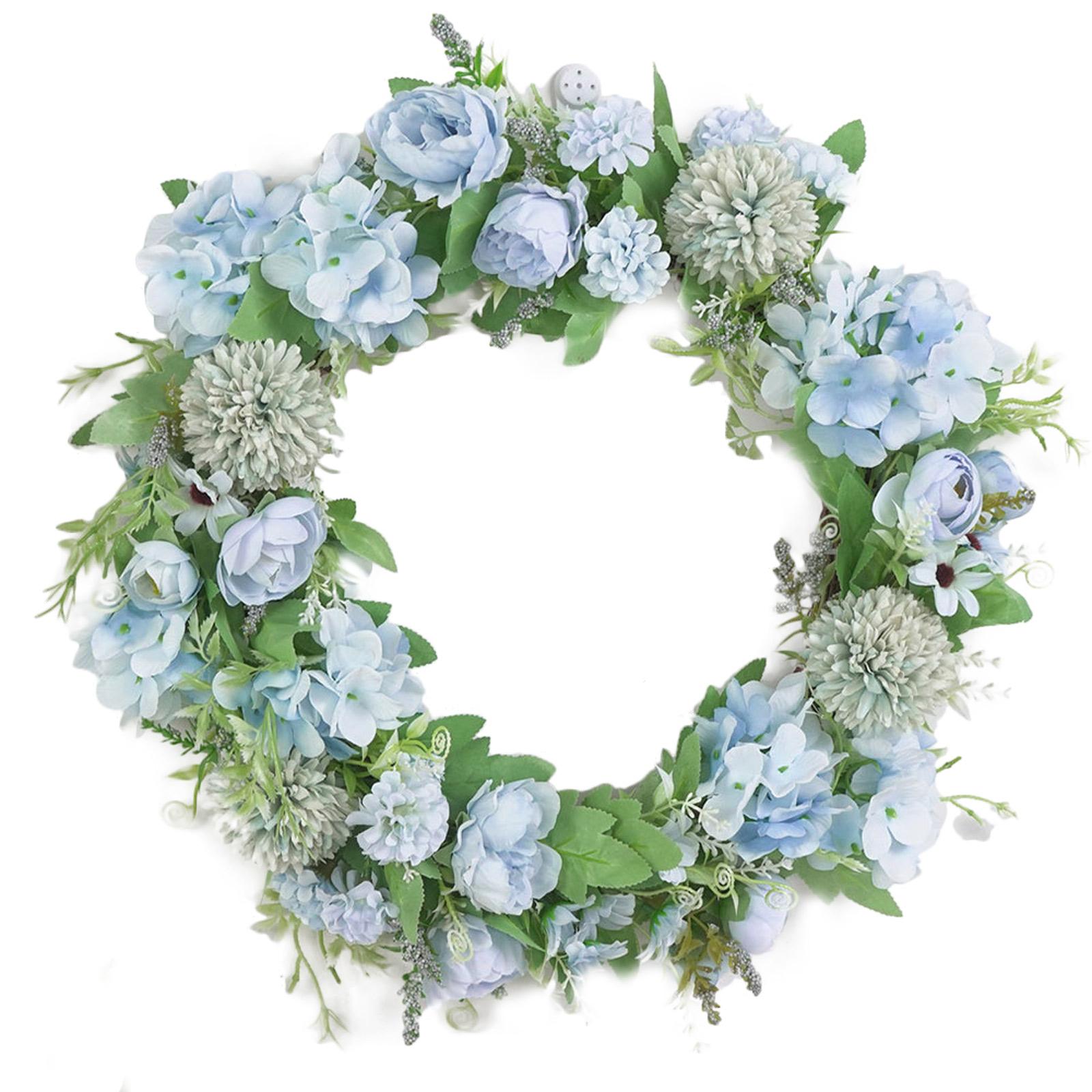 

Вінок для передніх дверей із зовнішнім діаметром 15,7 дюймів. Привабливий квітковий вінок для домашньої вечірки. Type 3