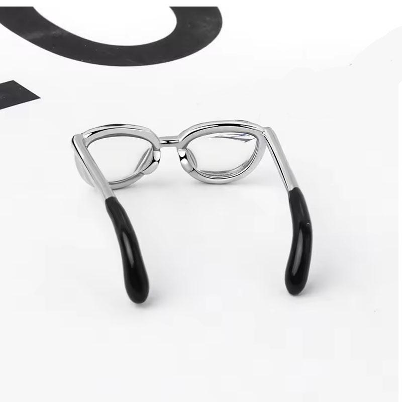 Adjustable Opening Ring, Women'S Glasses Ring, Stackable Design For Personalized Jewelry Accessories