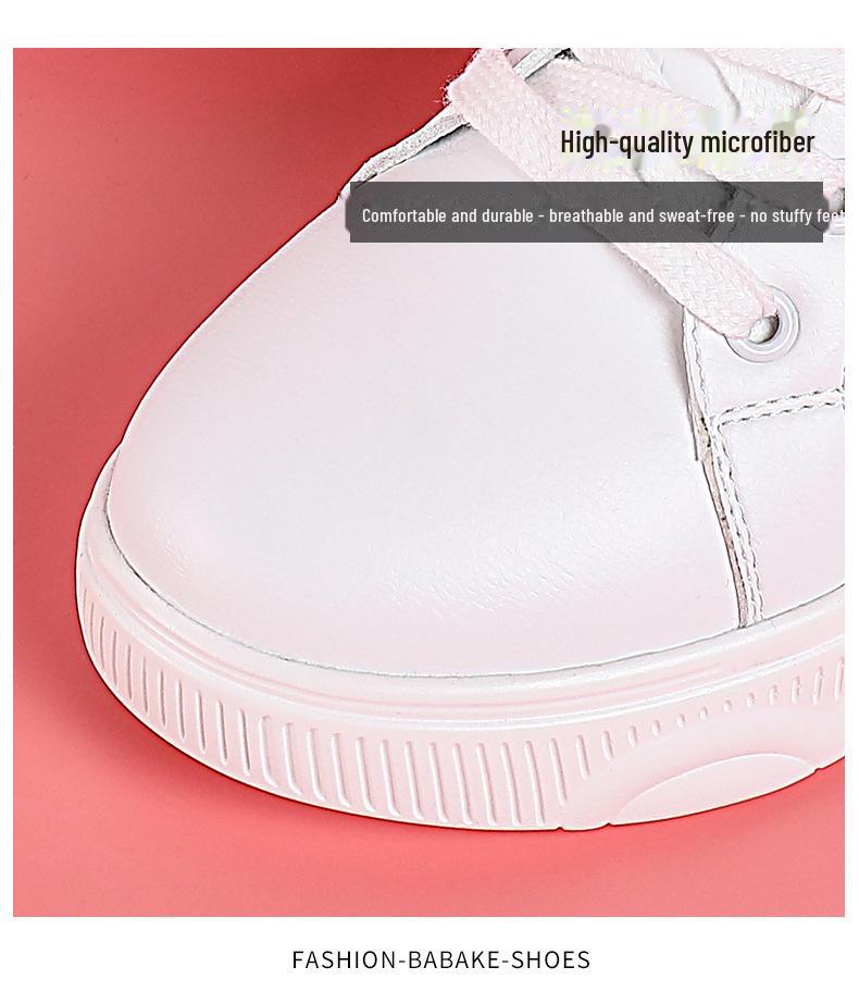 Women's High-Top White Cotton Shoes with Plush Lining, Autumn/Winter 2022 Collection - Height-Enhancing Sports Casual Footwear.