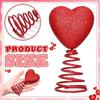 Red Heart Heart Tree Topper Coil Spring Glitter/Velvet Valentine's Day Decoration Reusable Flexible Heart Treetop Ornament