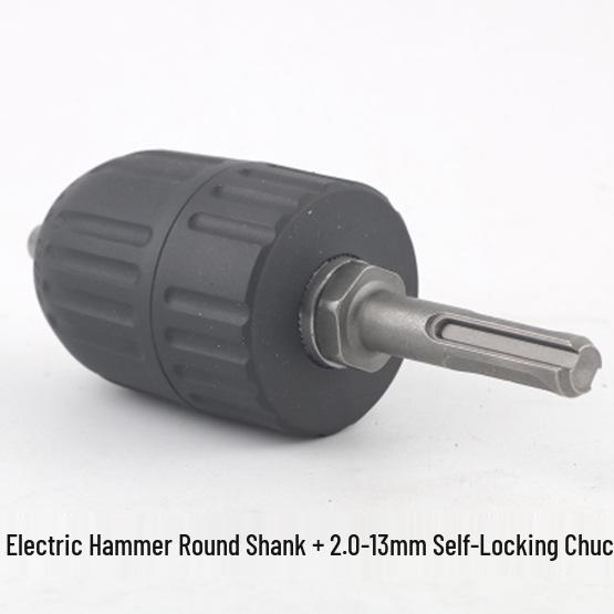 Multi-function Rotary Hammer to Electric Drill Adapter: Round/Square Shank, Four-Flute, Round Head