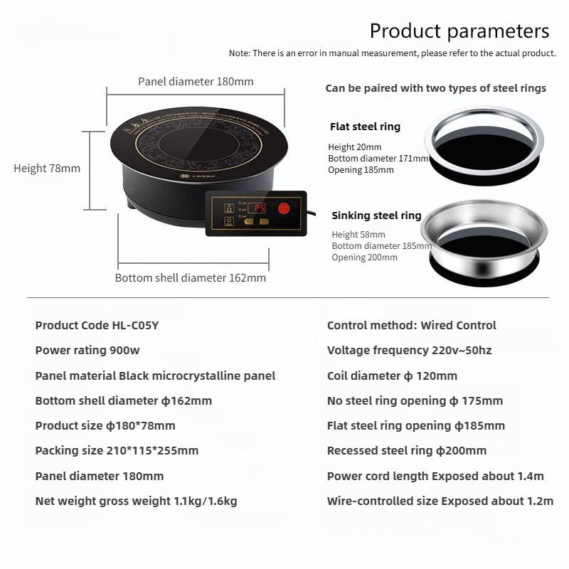 Mały Garnek Hot Pot 900W Mini Kuchenka Elektryczna Wbudowany Pojedynczy Garnek Hotpot Sterowanie Dotykowe Oszczędność Energii Kuchenka Indukcyjna