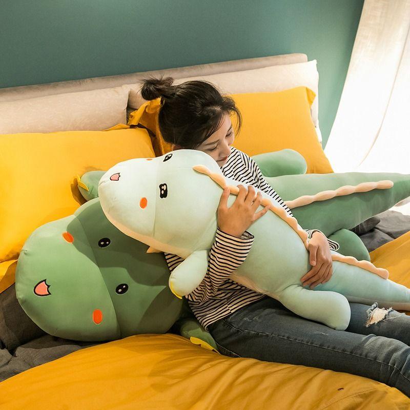 Dinosaurier-Plüschtierpuppe, die mit dir auf dem Bettkissen schläft. Süße Puppe für Mädchen. Große Stoffpuppe. Geburtstagsgeschenk