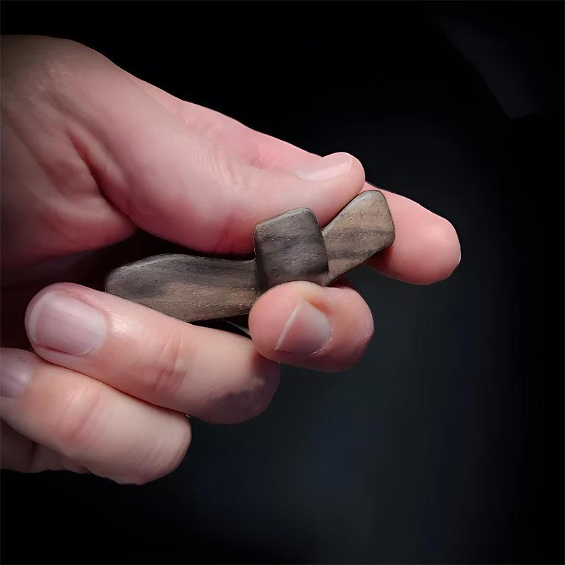 Black Walnut Cross Church Easter Gift Thumb Handle Wooden Cross