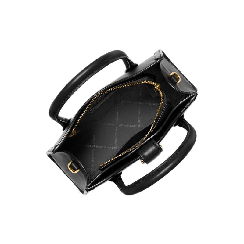 MICHAEL KORS Gabby Gold Label Logo Classic Presbyopia Zipper Closure Artificial Leather Shoulder Bag Handbag Small Women's Black