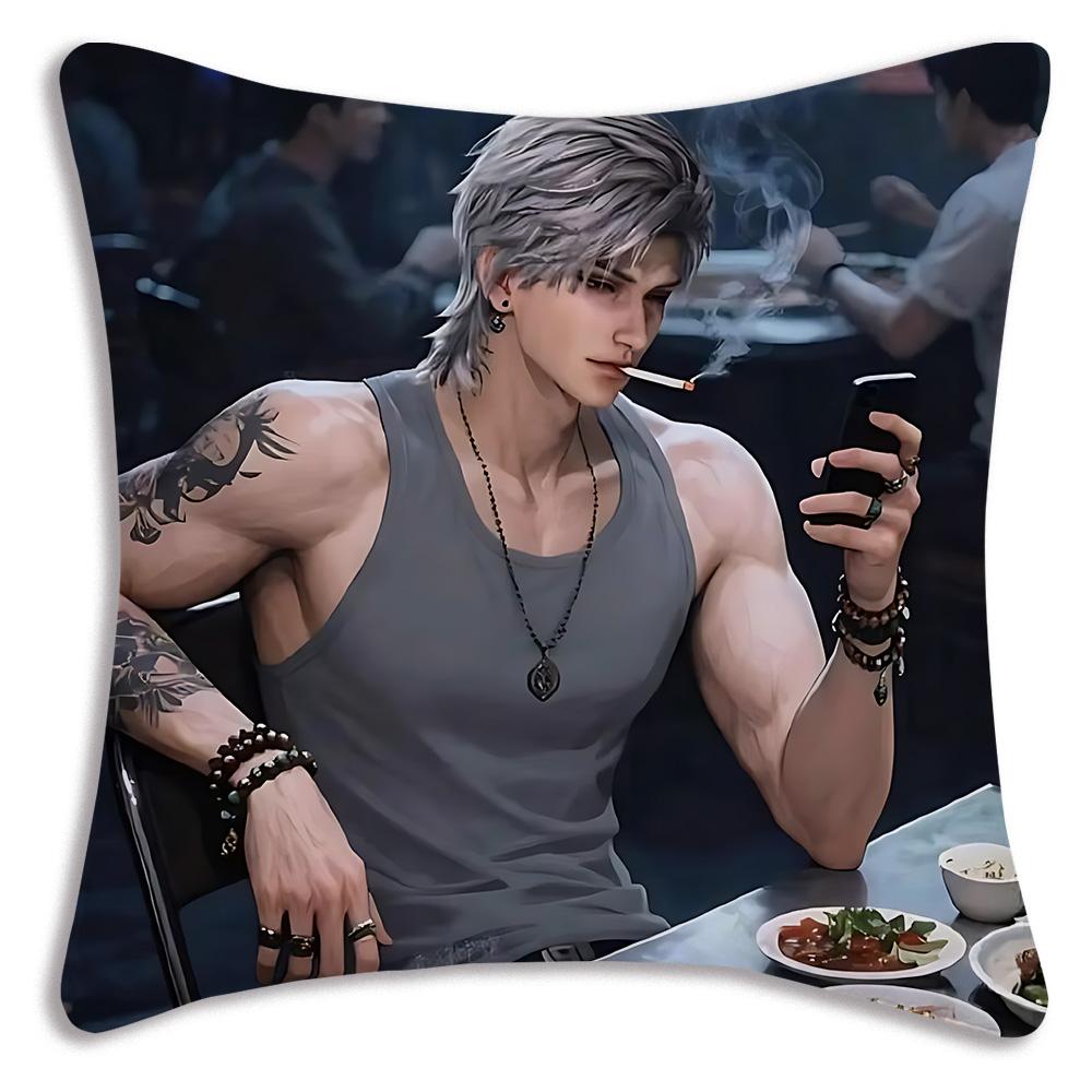 Sylus Love and Deepspace chibiS Pillow Covers Cartoon Sofa Decorative Home Double-sided Printing Short Plush Cute Cushion Cover