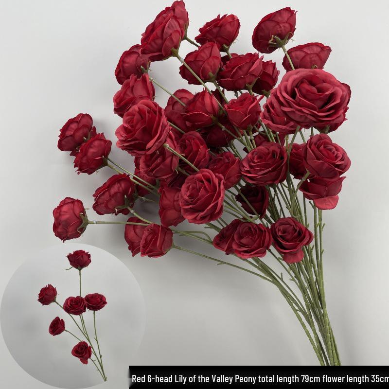 Shunran Dark Red Wine Artificial Wedding Flowers for Chinese Engagement Décor & Aisle Hanging Displays