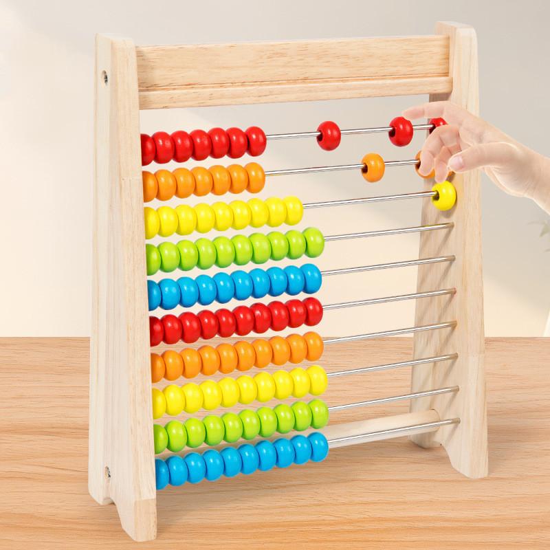 Wooden Early Education Counting Frame With Cards And Abacus For Preschool Learning